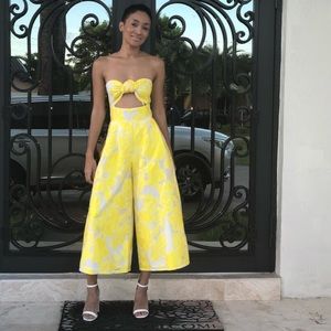 ASOS yellow and white jumpsuit size2